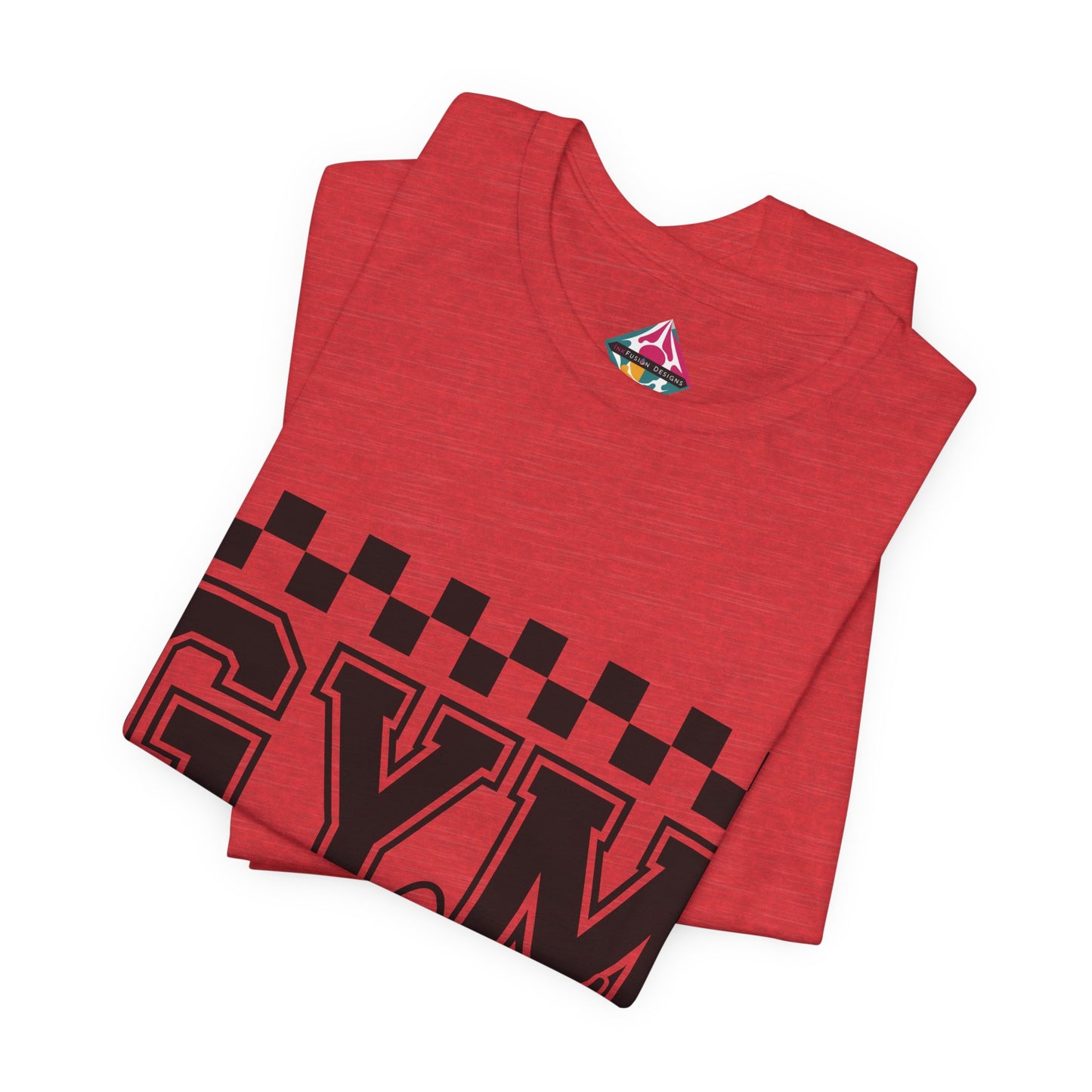 Gym Mode T‑Shirt — Checkerboard Retro Fitness Tee