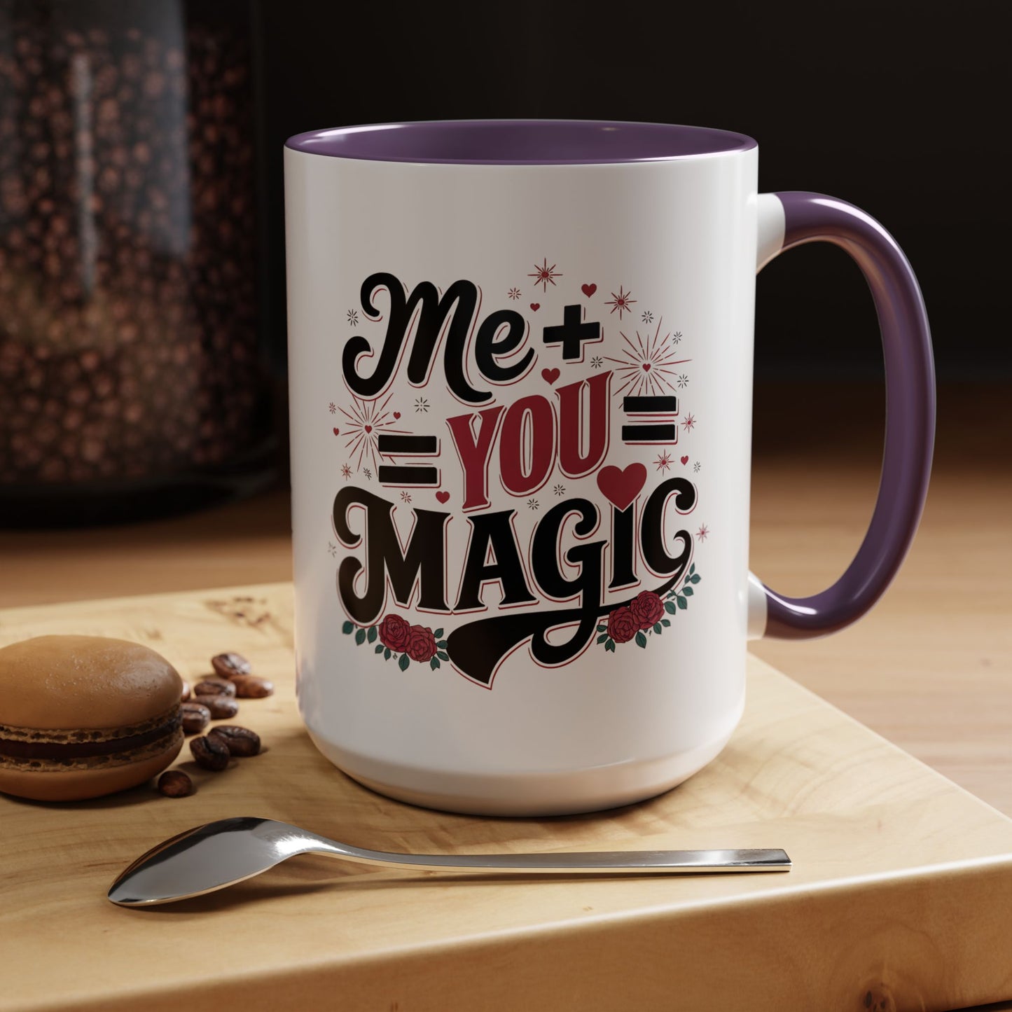 Me + You = Magic Accent Coffee Mug — Romantic Valentine’s Gift (11/15oz)