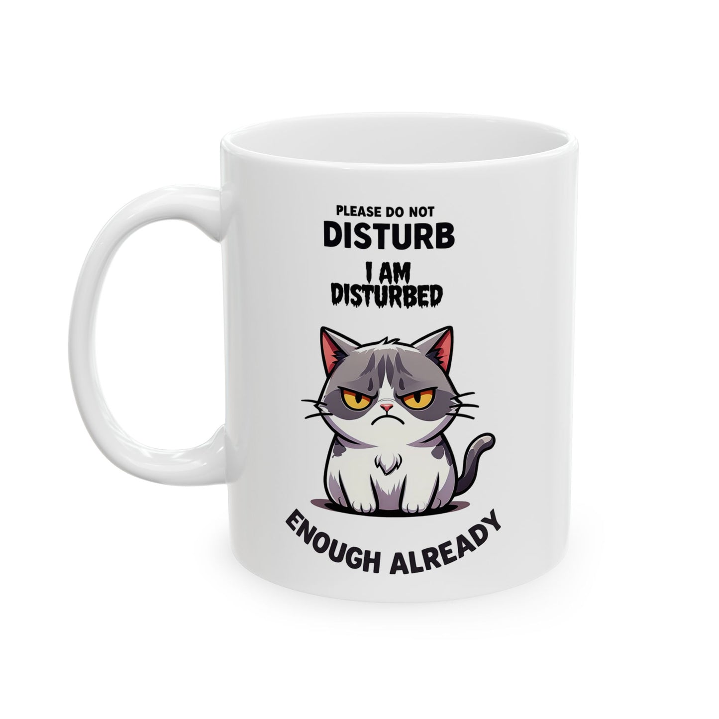 Cat Mom Coffee Mug — Funny ‘Caffeine & Cat Hair’ Ceramic Mug (11oz/15oz)