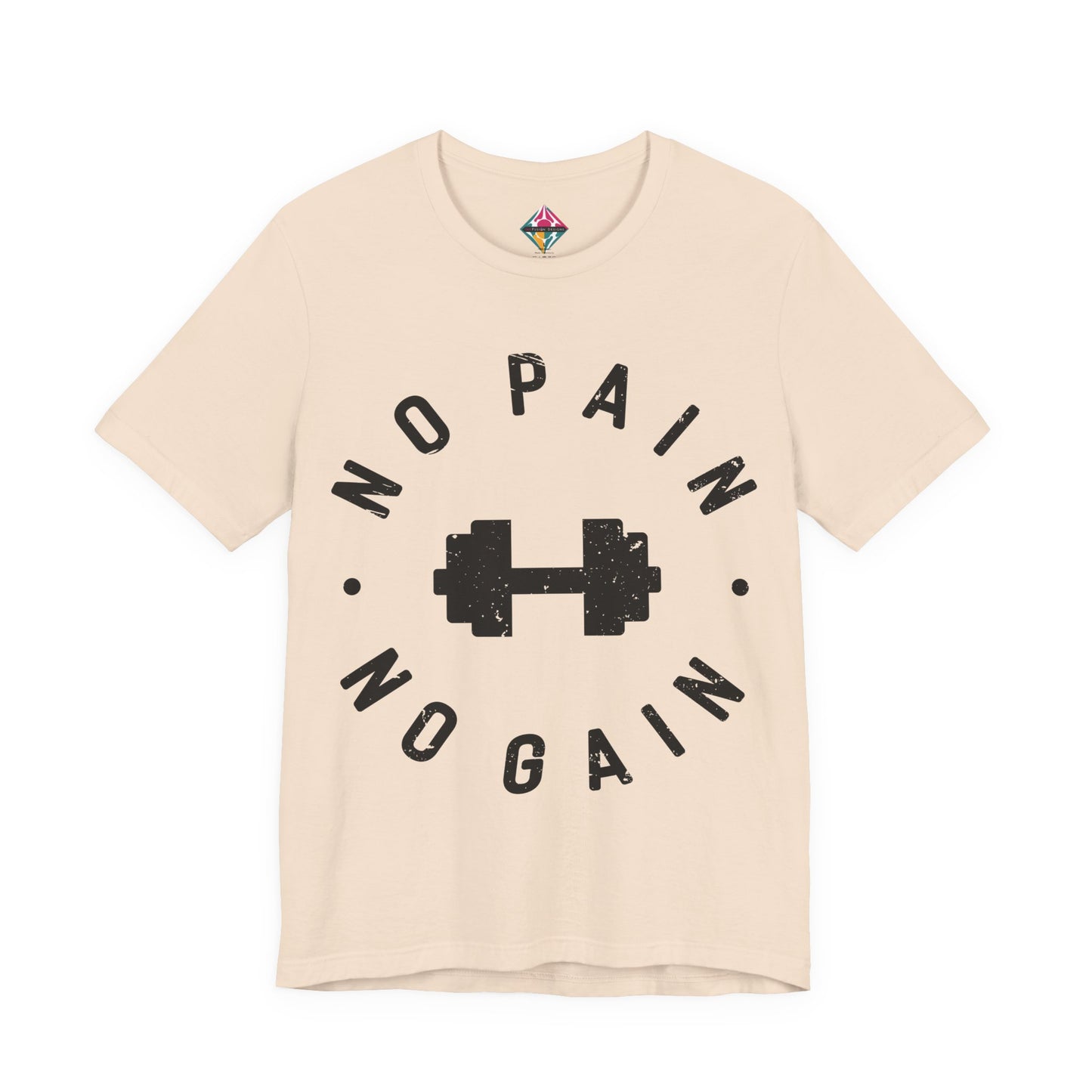 No Pain No Gain Dumbbell Gym Tee — Workout Fitness Motivational T-Shirt