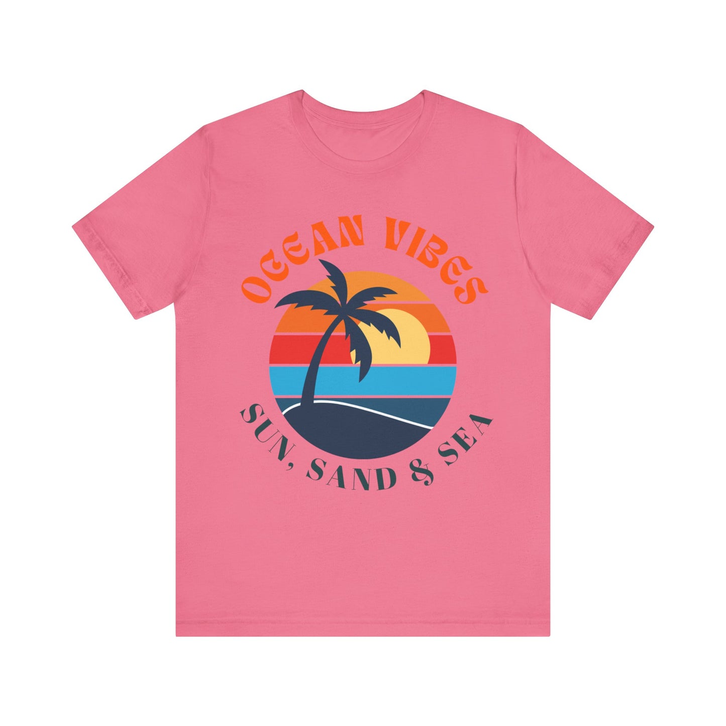 Ocean Vibes Unisex Tee, Beach T-Shirt, Summer Apparel, Casual Wear, Gift for Vacation Lovers, Ocean Sunset Shirt