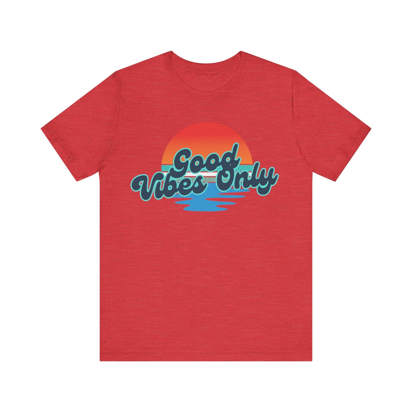 Sunset Vibes Tee - Good Vibes Only, Casual T-Shirt for Summer, Beachwear, Gift for Friends, Positive Energy Apparel