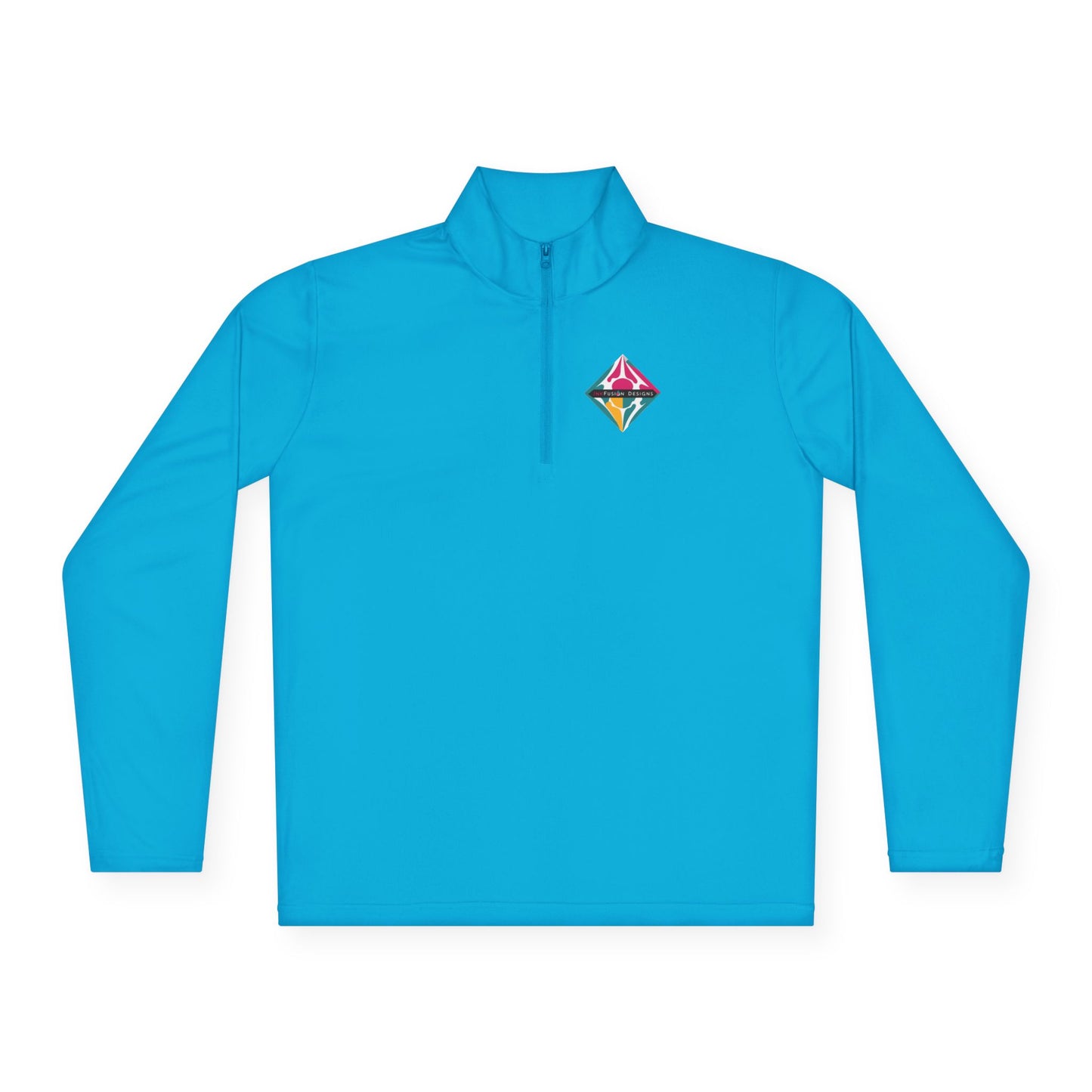 Diamond Prism Quarter-Zip Pullover — Colorful Geometric Chest Logo