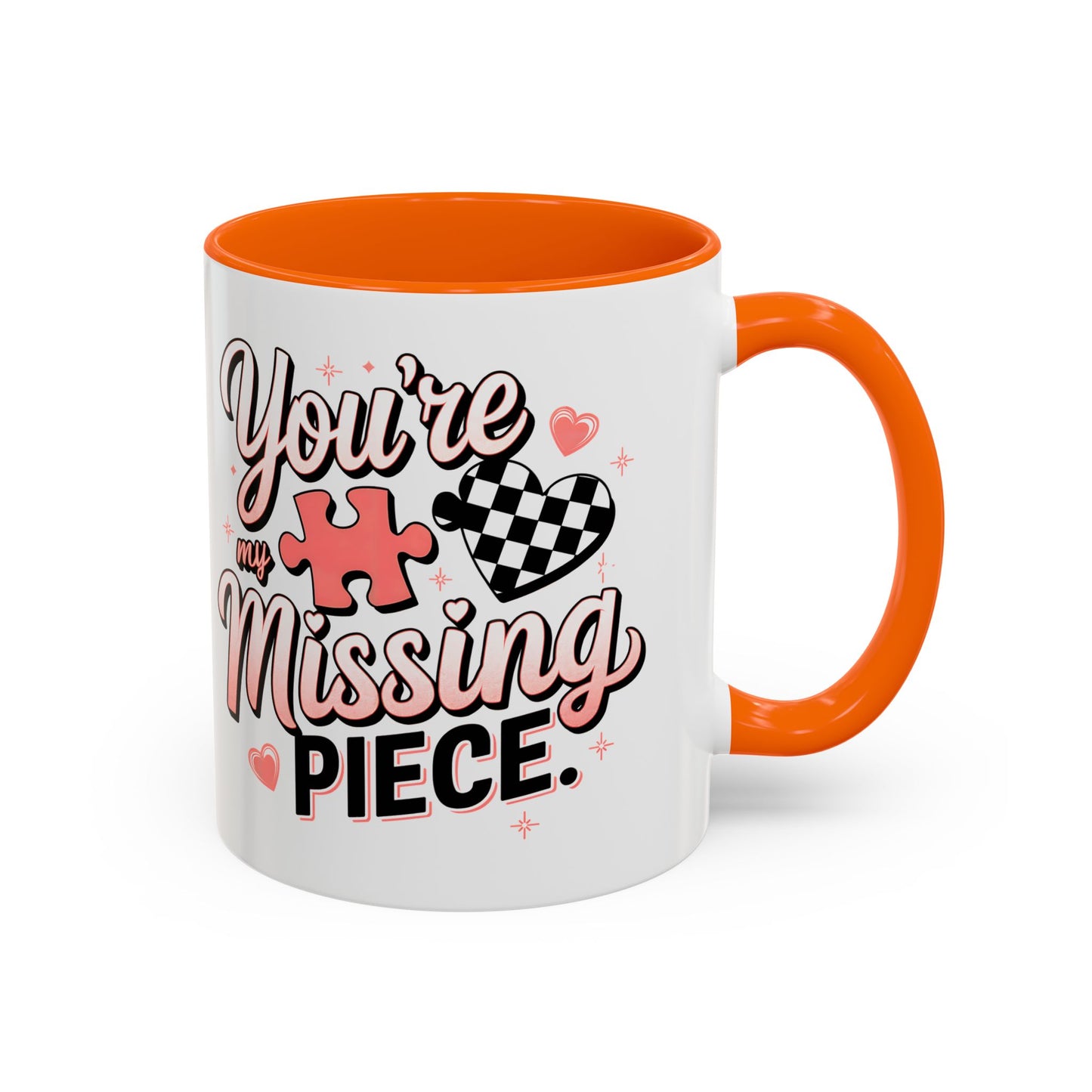 You’re My Missing Piece Accent Coffee Mug — Romantic Puzzle Heart 11/15oz