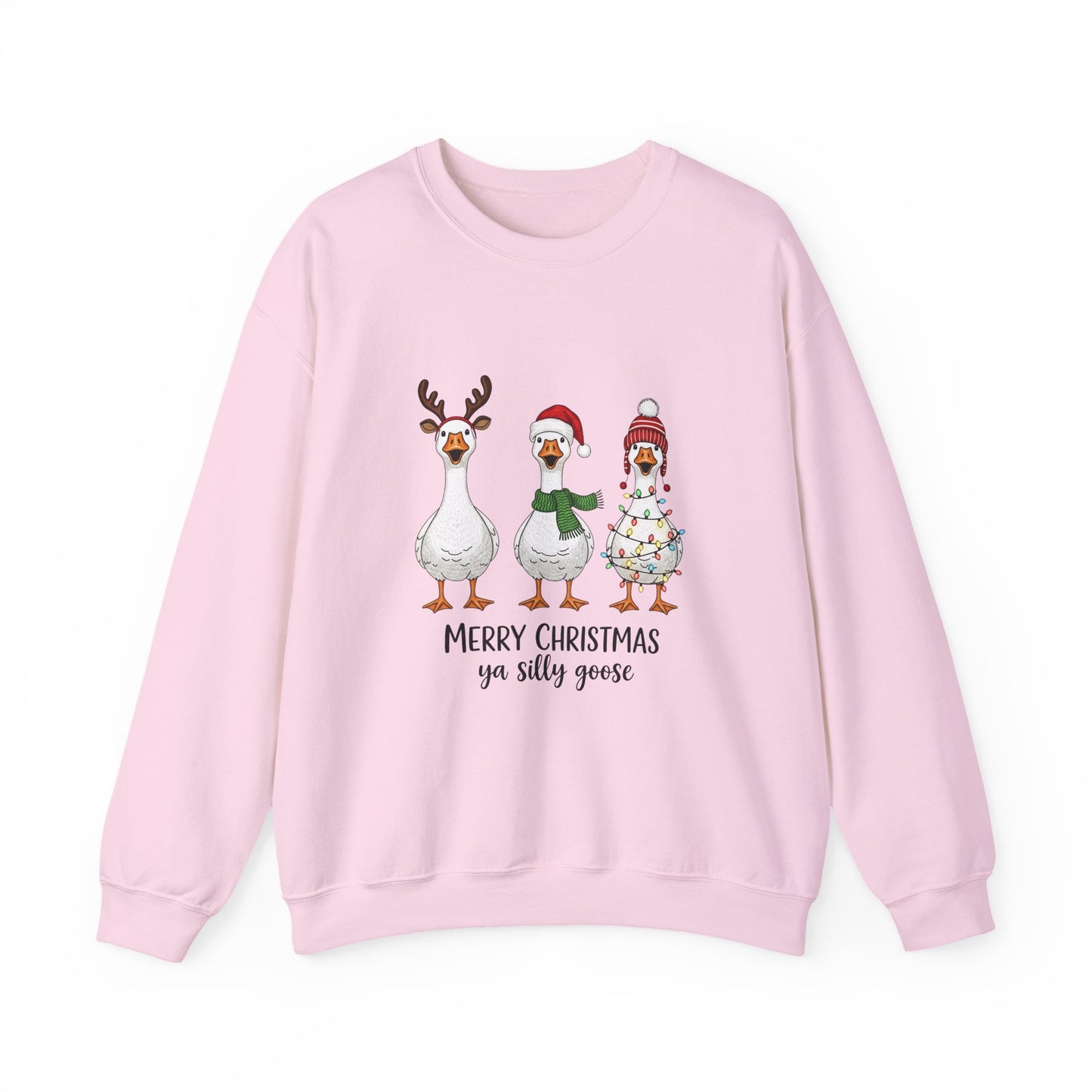 Christmas Geese Sweatshirt — “Merry Christmas ya silly geese” Holiday Crewneck