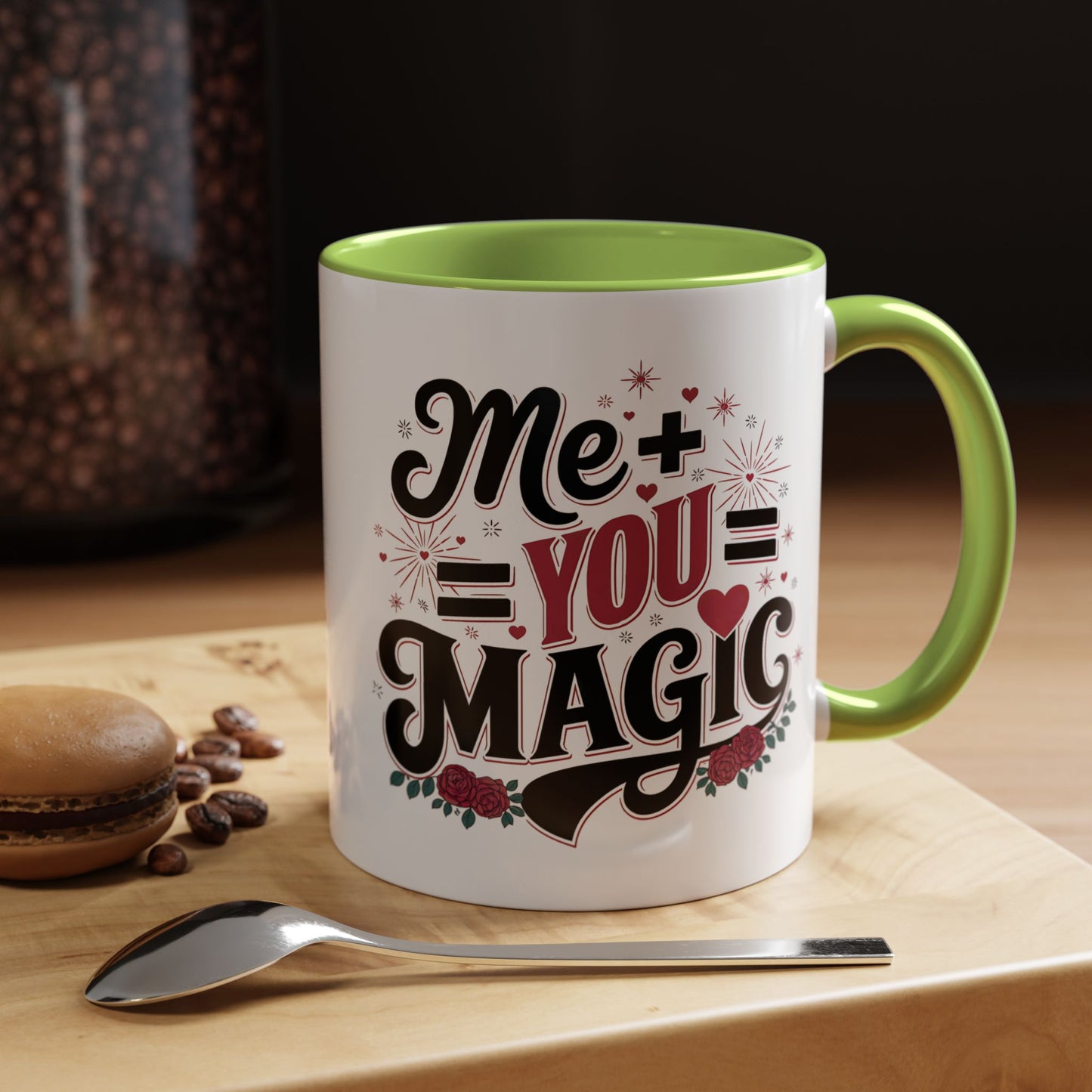 Me + You = Magic Accent Coffee Mug — Romantic Valentine’s Gift (11/15oz)