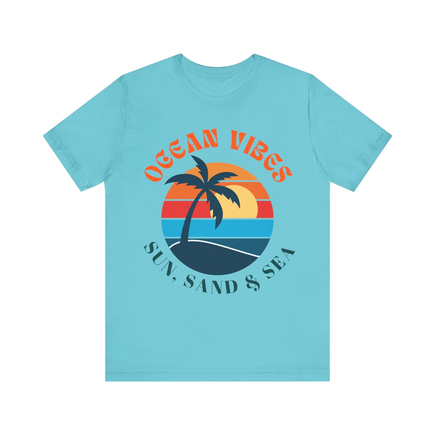 Ocean Vibes Unisex Tee, Beach T-Shirt, Summer Apparel, Casual Wear, Gift for Vacation Lovers, Ocean Sunset Shirt