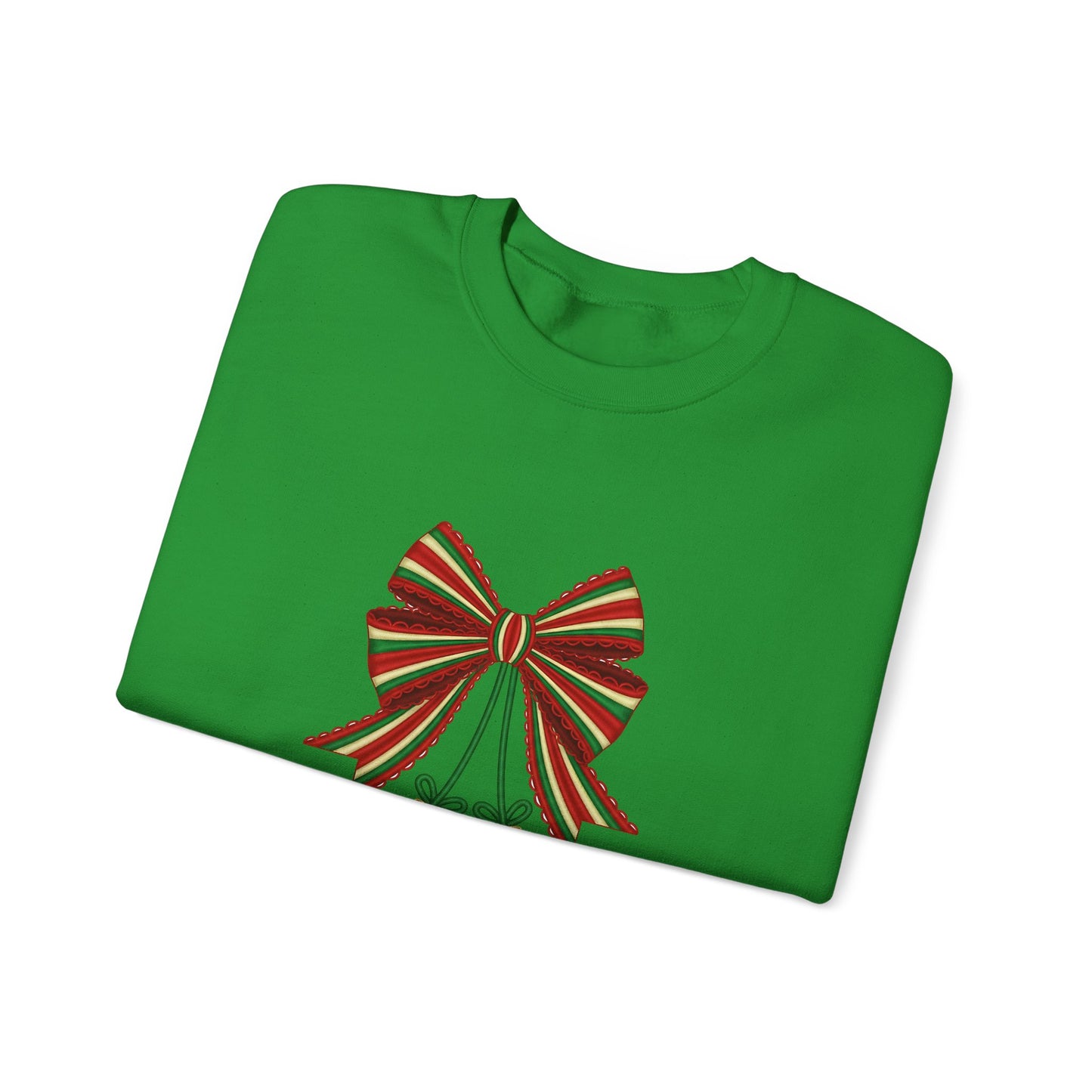 Christmas Ornament Crewneck Sweatshirt – Festive Bow & Patchwork Baubles