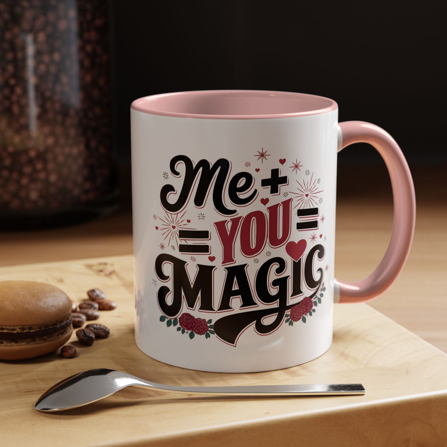 Me + You = Magic Accent Coffee Mug — Romantic Valentine’s Gift (11/15oz)