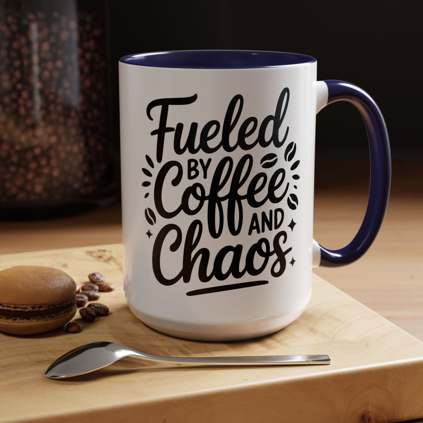 Fueled by Coffee and Chaos Accent Coffee Mug — 11/15oz