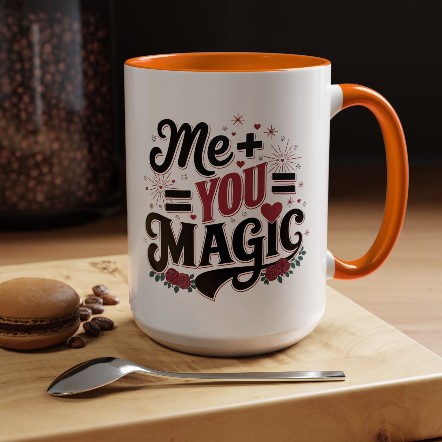 Me + You = Magic Accent Coffee Mug — Romantic Valentine’s Gift (11/15oz)