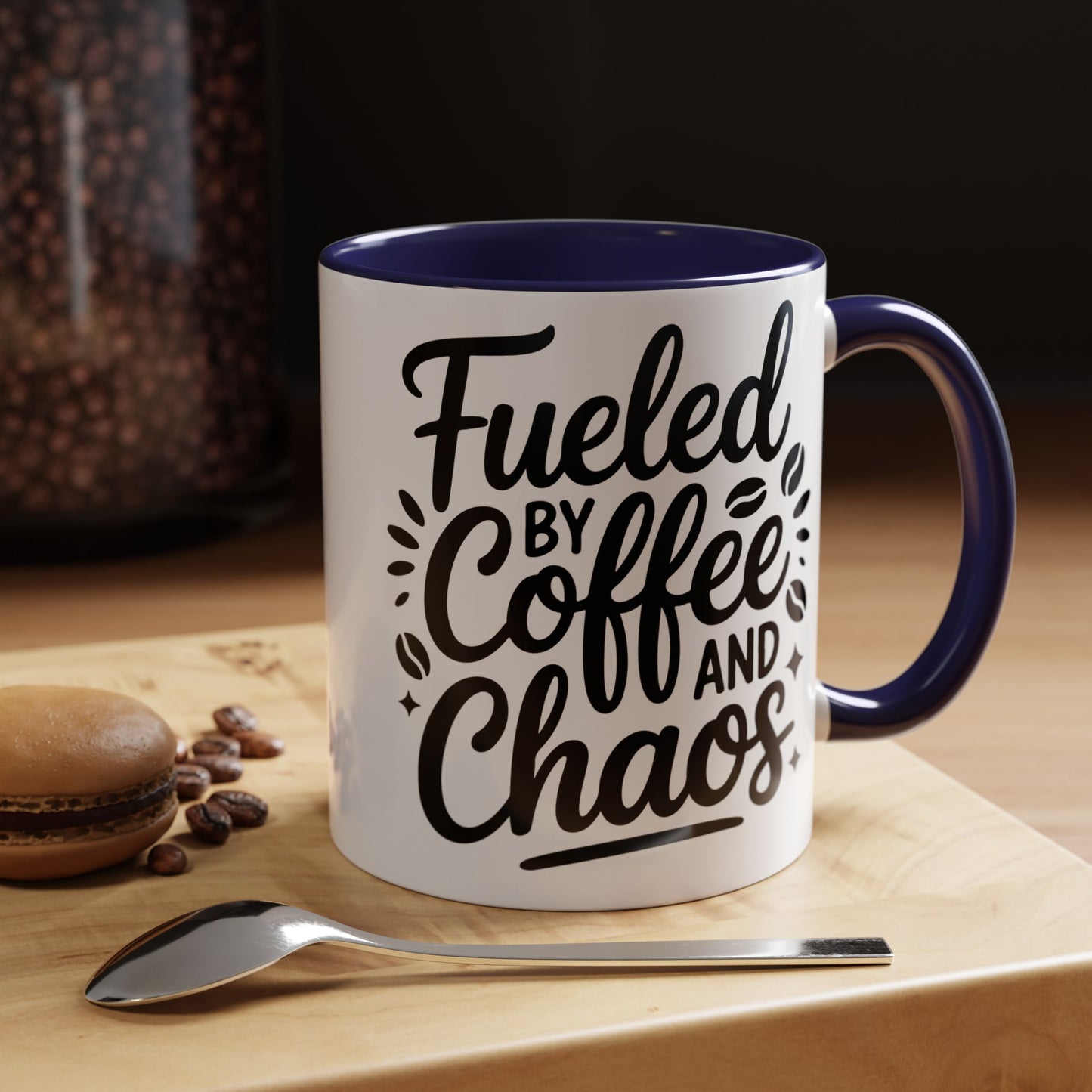 Fueled by Coffee and Chaos Accent Coffee Mug — 11/15oz