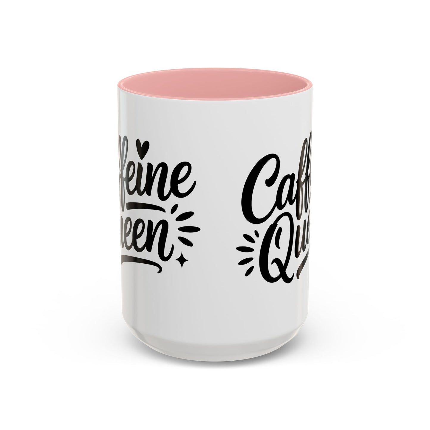 Caffeine Queen Accent Coffee Mug – 11/15oz Black-Handle Ceramic Mug