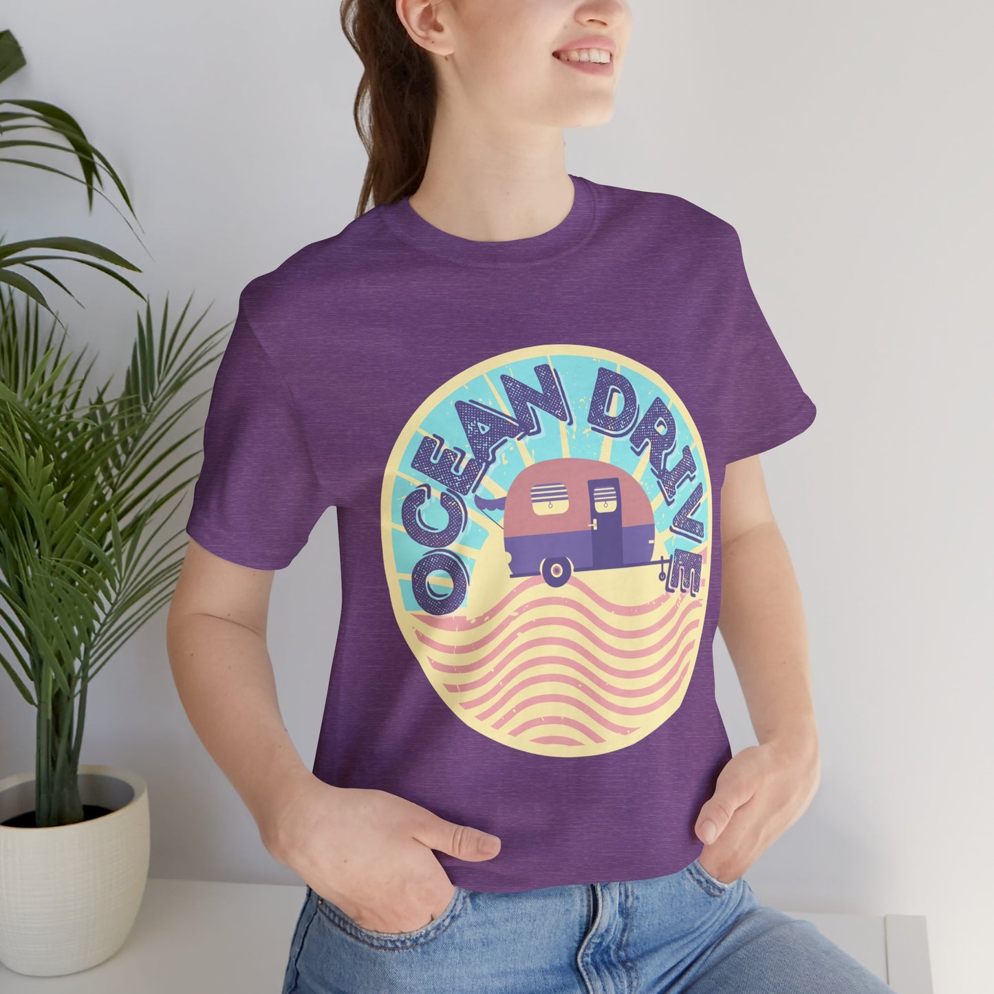 Ocean Drive Unisex Tee - Retro Beach Vibe, Summer Essential, Gift for Travelers, Vacation Shirt, Relaxed Casual Wear