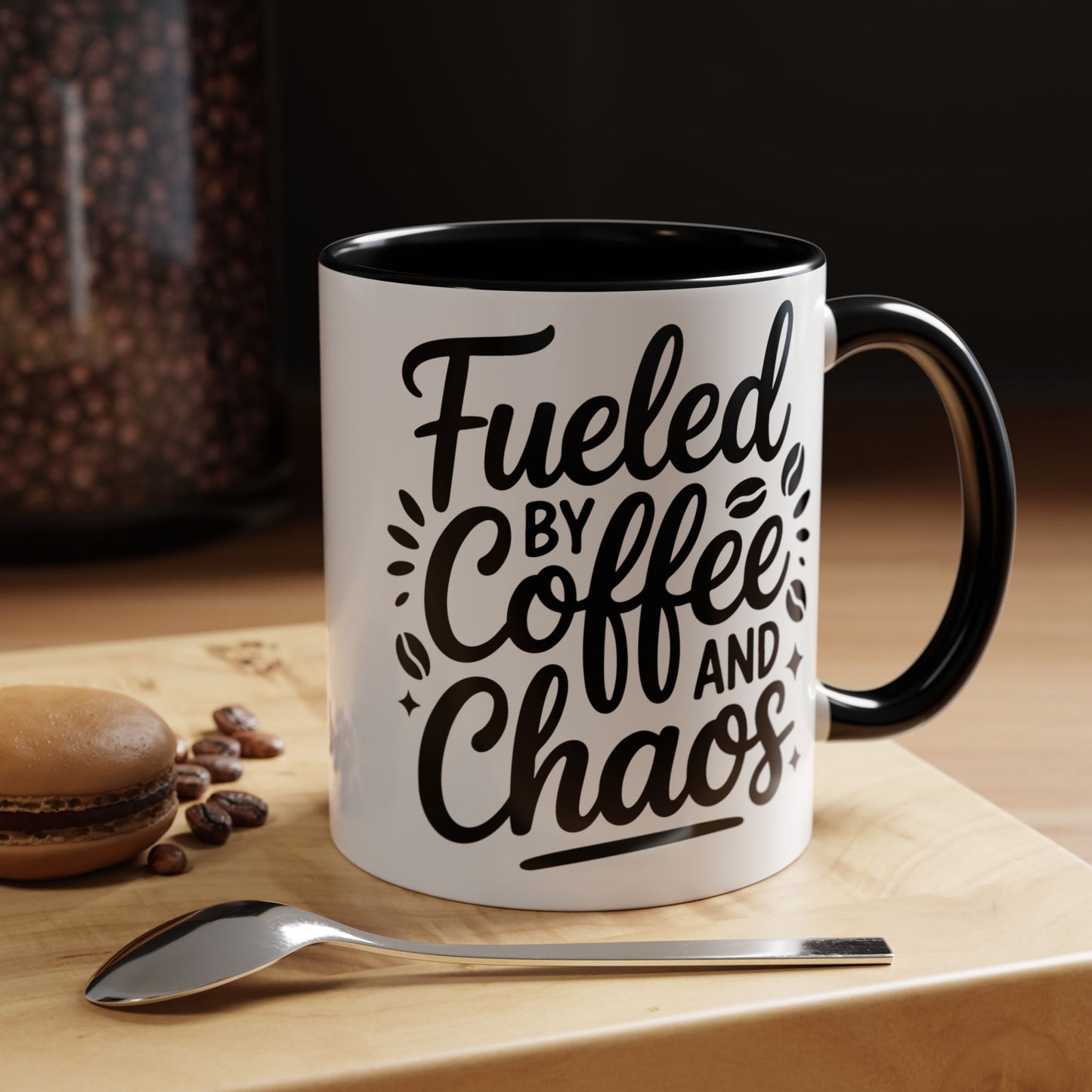 Fueled by Coffee and Chaos Accent Coffee Mug — 11/15oz