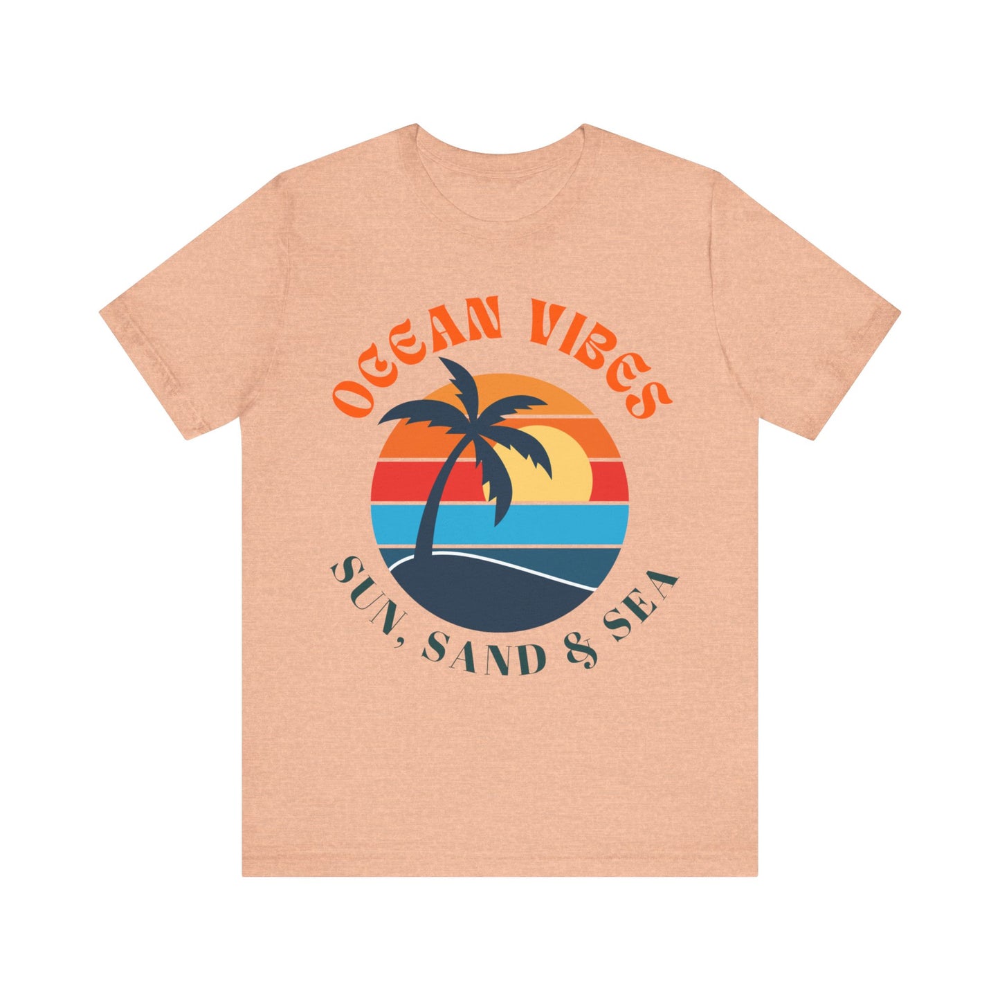 Ocean Vibes Unisex Tee, Beach T-Shirt, Summer Apparel, Casual Wear, Gift for Vacation Lovers, Ocean Sunset Shirt
