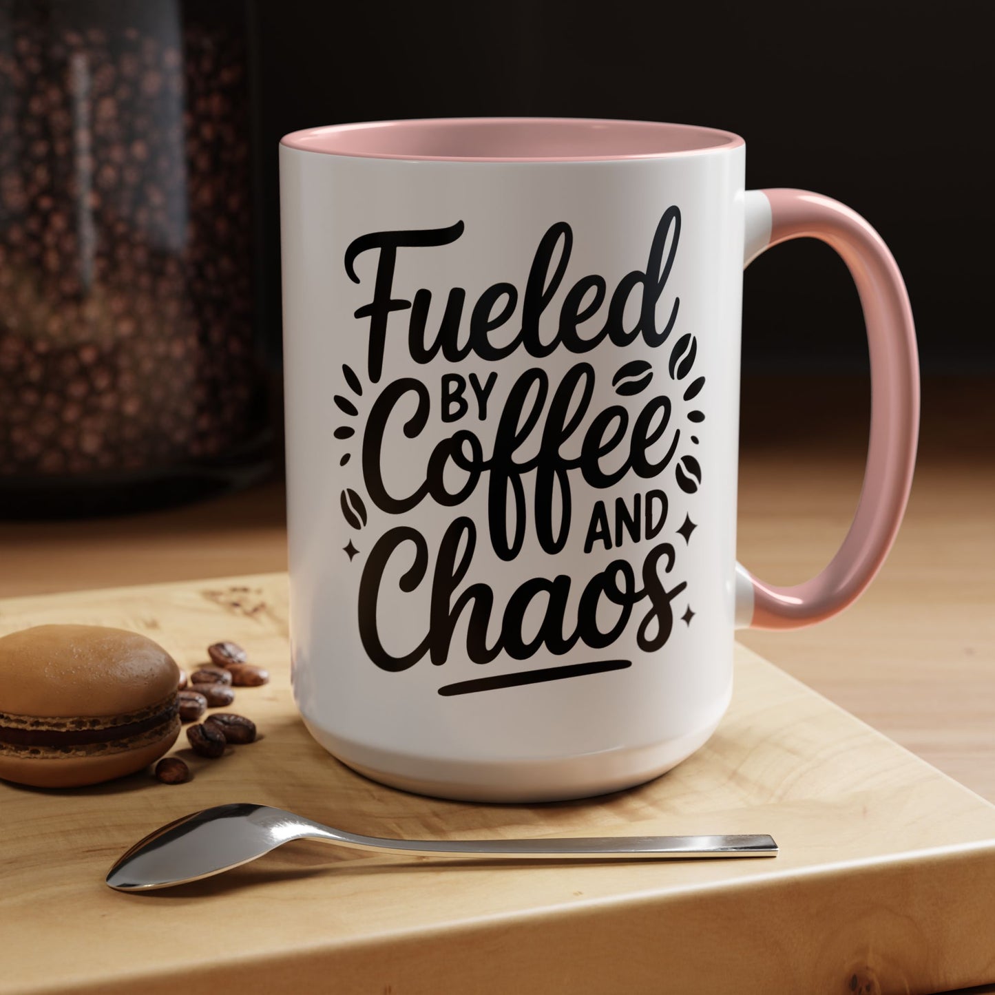 Fueled by Coffee and Chaos Accent Coffee Mug — 11/15oz