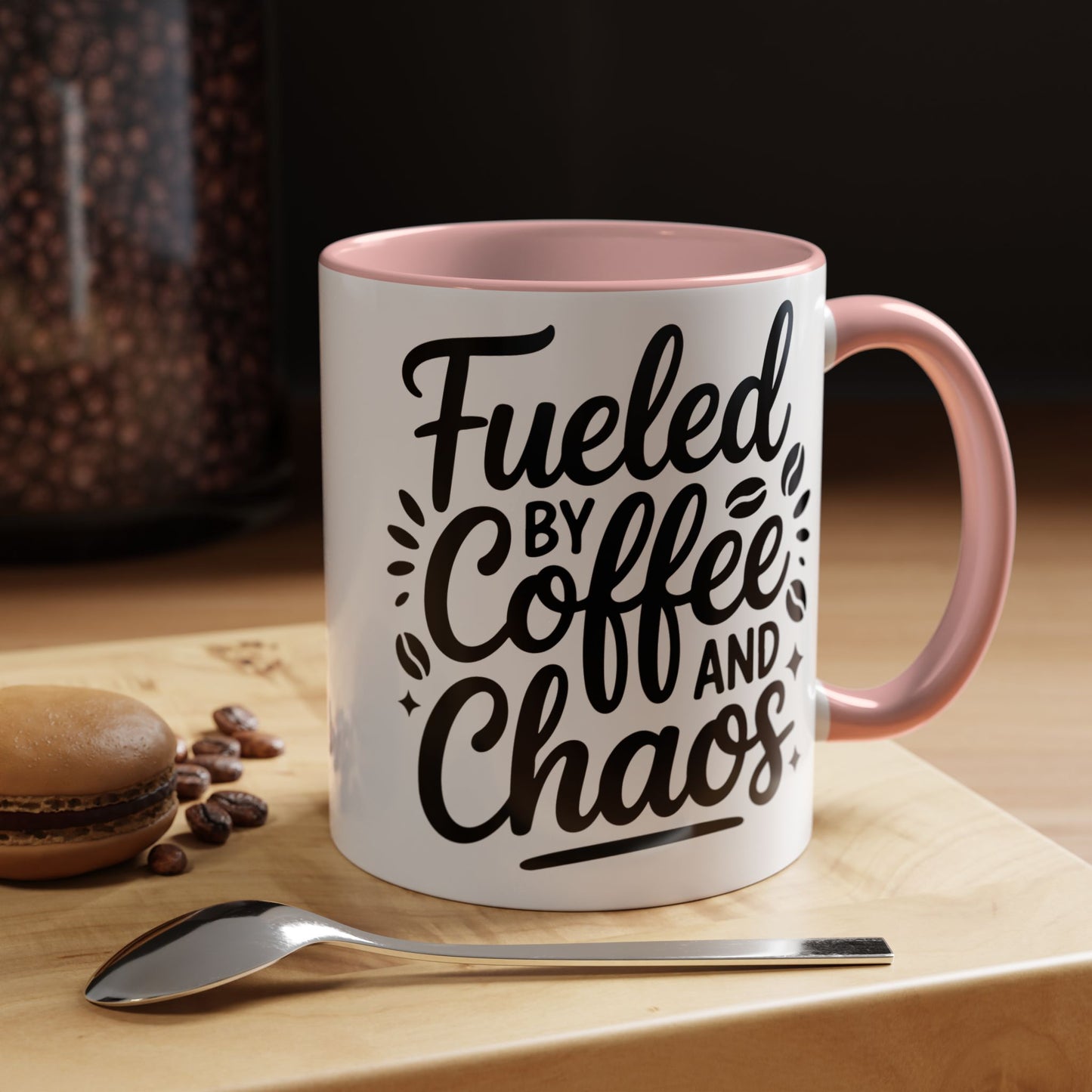 Fueled by Coffee and Chaos Accent Coffee Mug — 11/15oz