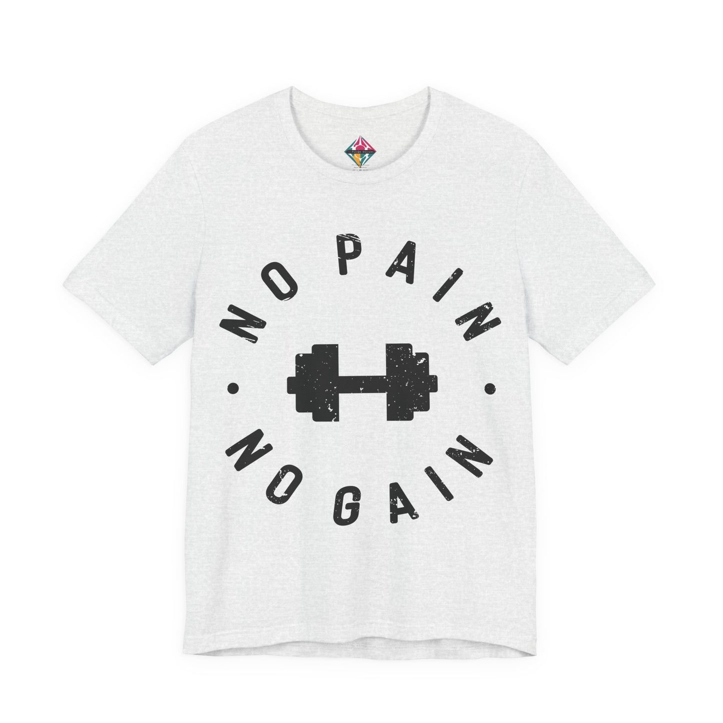 No Pain No Gain Dumbbell Gym Tee — Workout Fitness Motivational T-Shirt