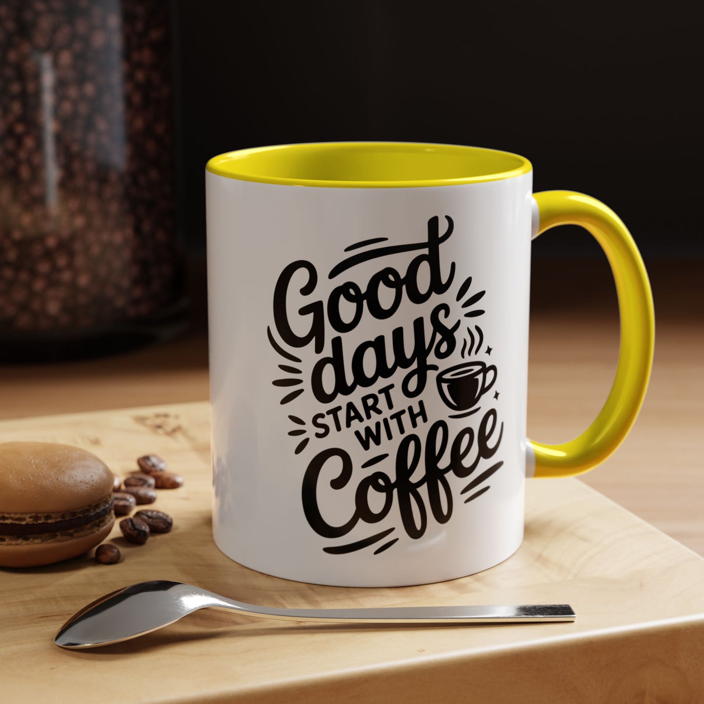 Coffee Mug — "Good Days Start With Coffee" Accent Ceramic Mug (11/15oz)