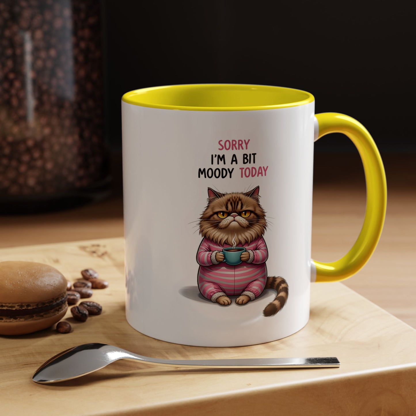 Moody Cat Coffee Mug — "Sorry I'm a Bit Moody Today" Accent Ceramic Mug