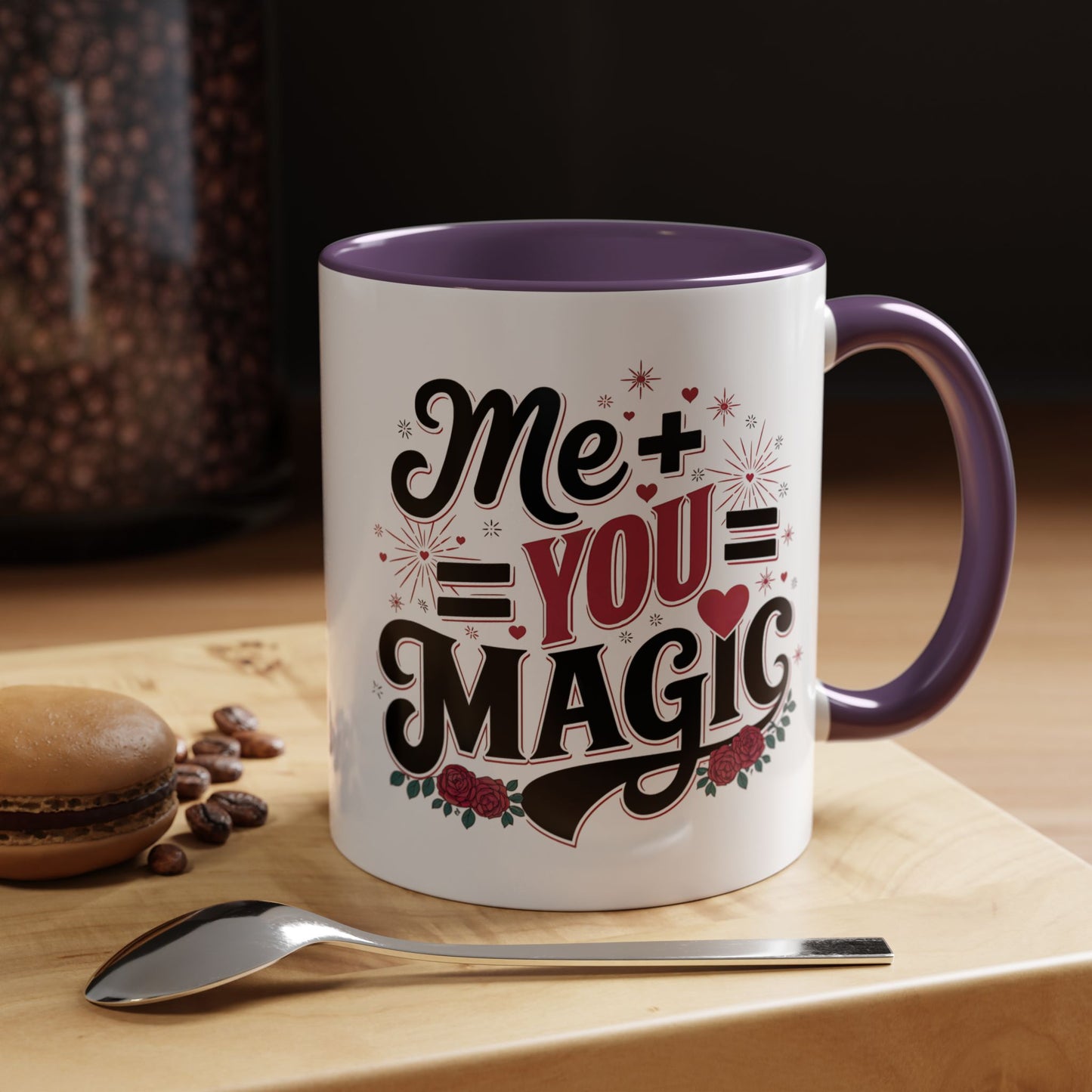 Me + You = Magic Accent Coffee Mug — Romantic Valentine’s Gift (11/15oz)