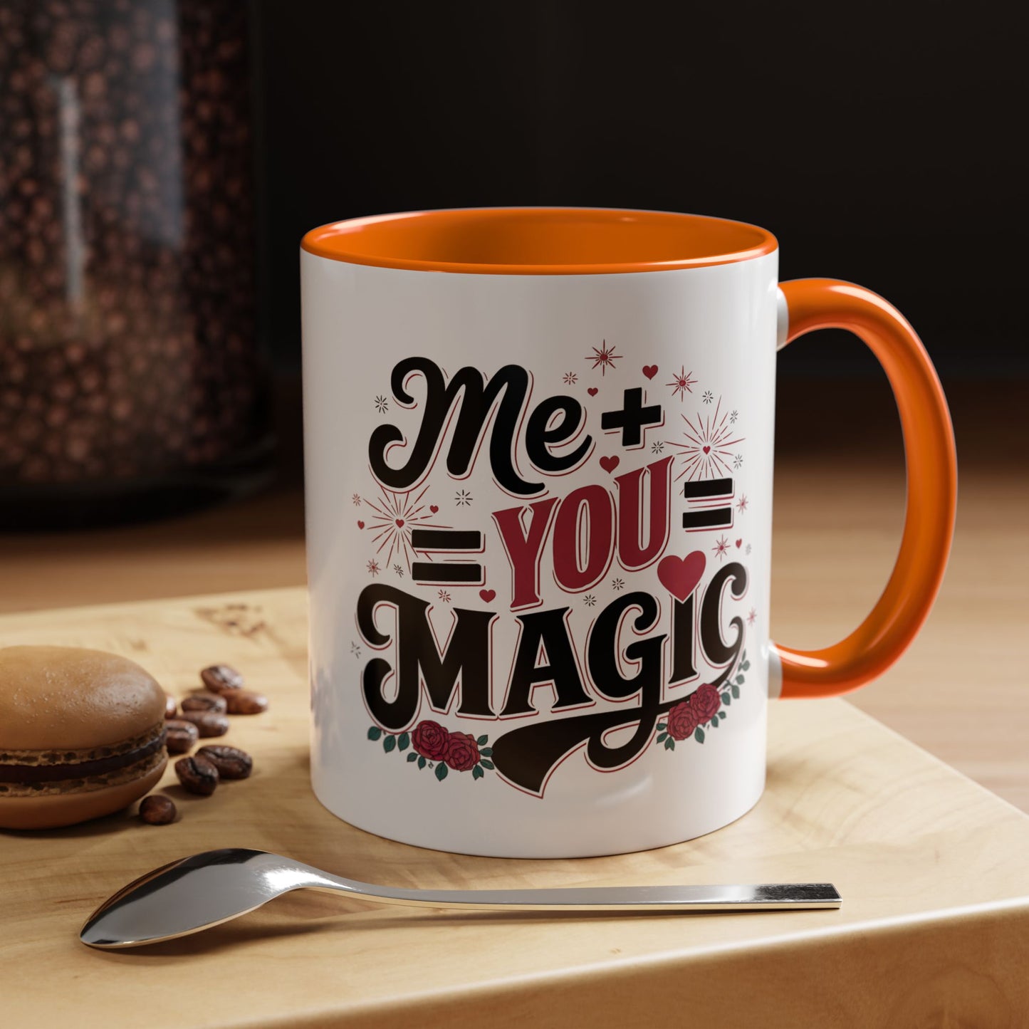 Me + You = Magic Accent Coffee Mug — Romantic Valentine’s Gift (11/15oz)