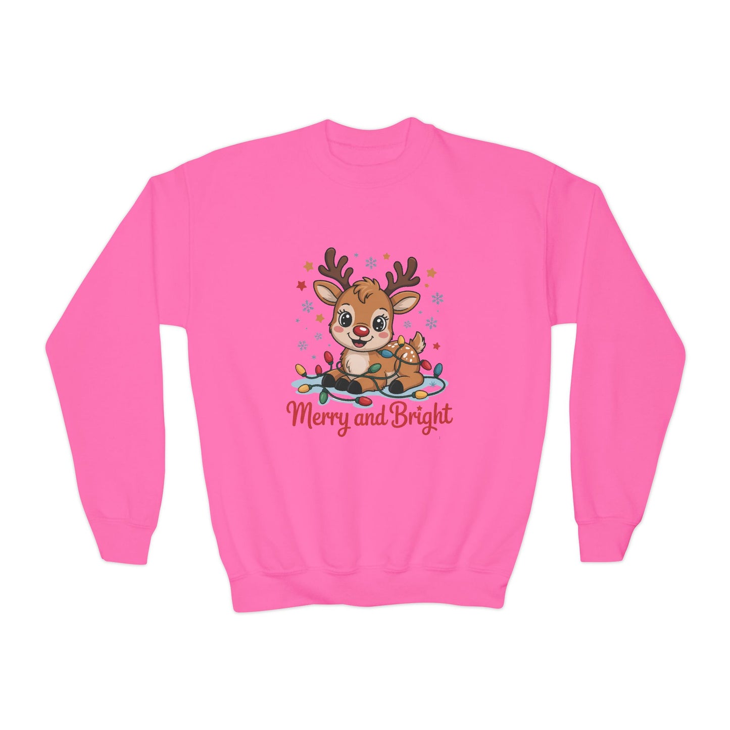 Merry and Bright Reindeer Youth Sweatshirt
