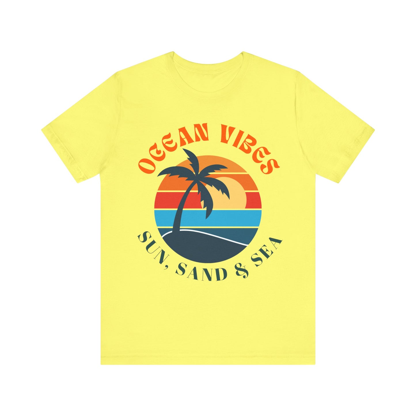 Ocean Vibes Unisex Tee, Beach T-Shirt, Summer Apparel, Casual Wear, Gift for Vacation Lovers, Ocean Sunset Shirt