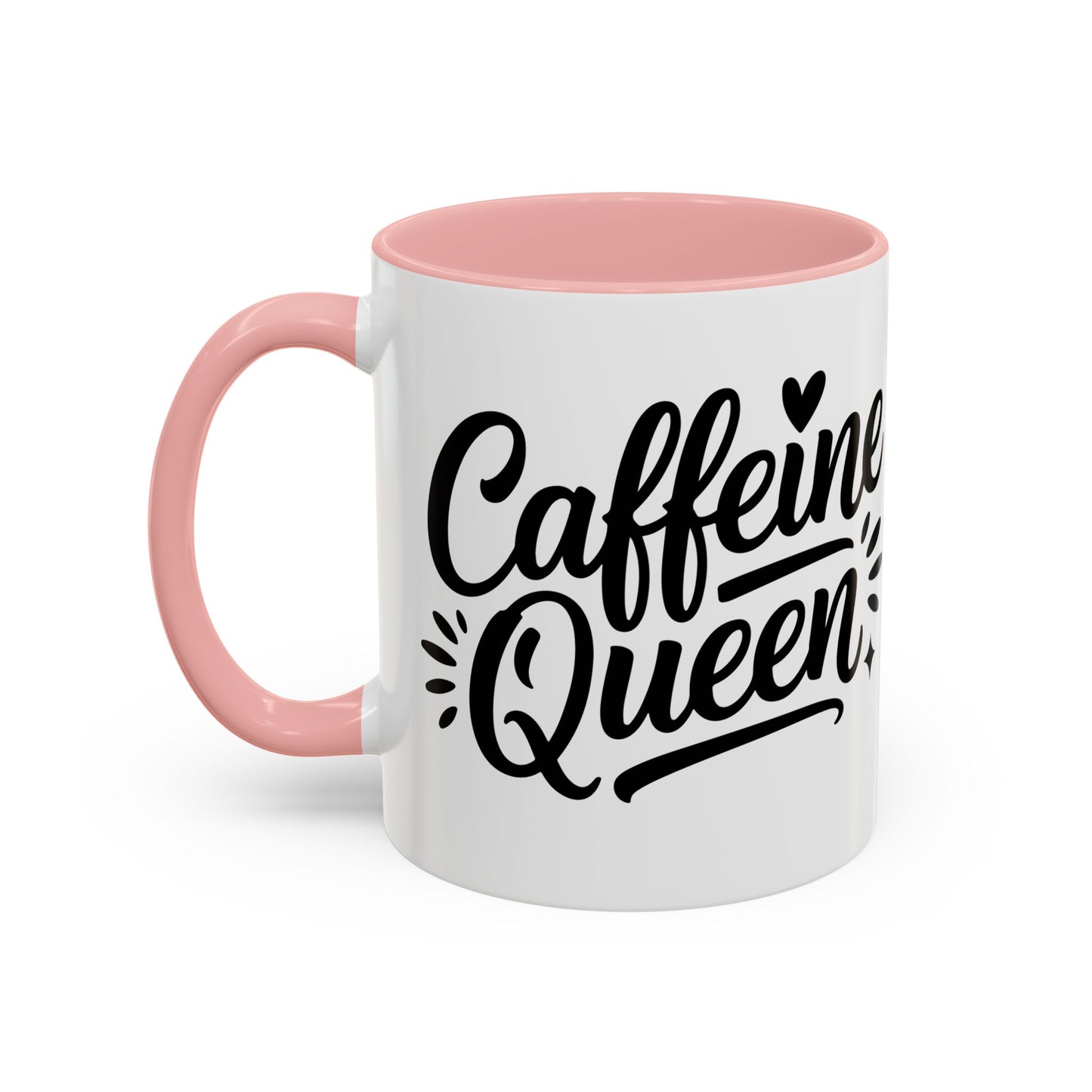 Caffeine Queen Accent Coffee Mug – 11/15oz Black-Handle Ceramic Mug