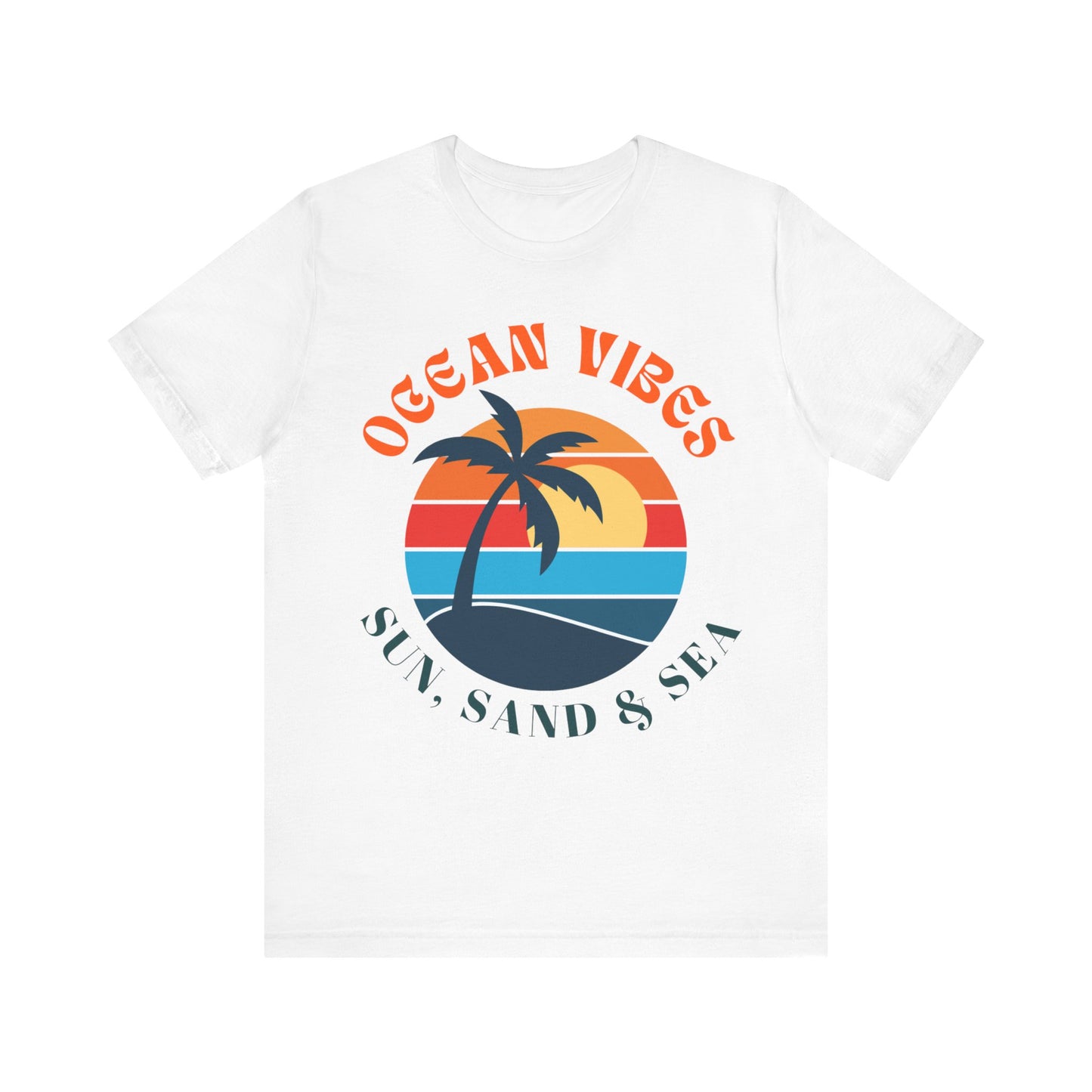 Ocean Vibes Unisex Tee, Beach T-Shirt, Summer Apparel, Casual Wear, Gift for Vacation Lovers, Ocean Sunset Shirt
