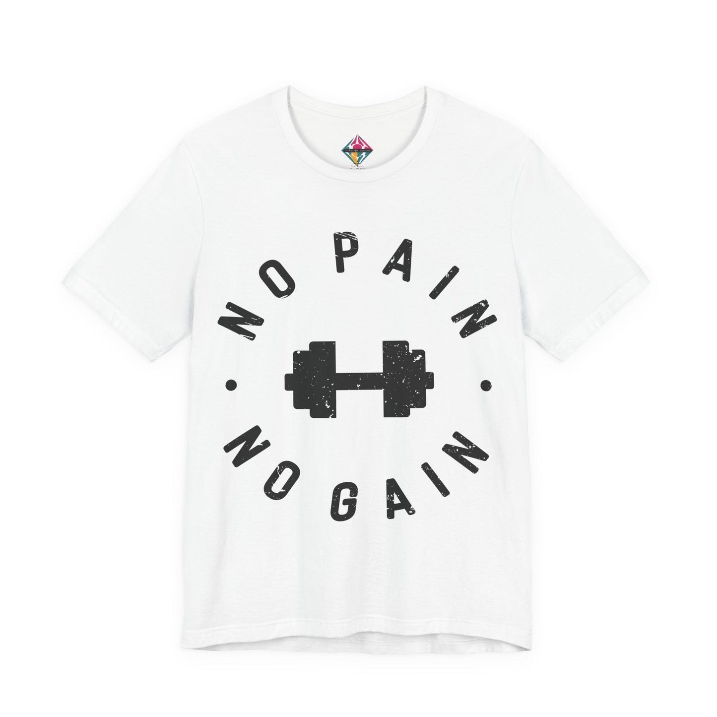 No Pain No Gain Dumbbell Gym Tee — Workout Fitness Motivational T-Shirt