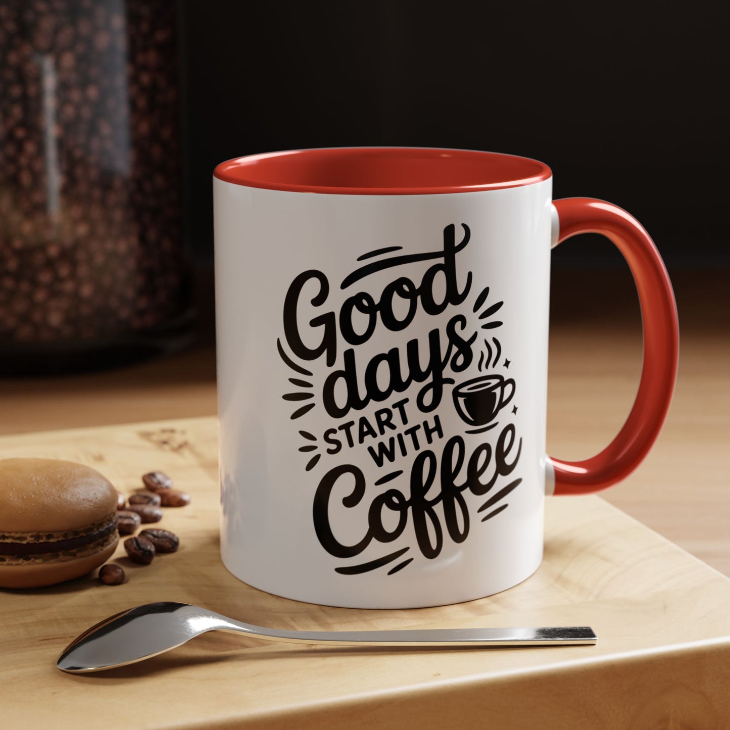 Coffee Mug — "Good Days Start With Coffee" Accent Ceramic Mug (11/15oz)