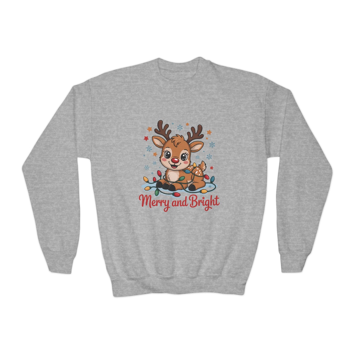 Merry and Bright Reindeer Youth Sweatshirt