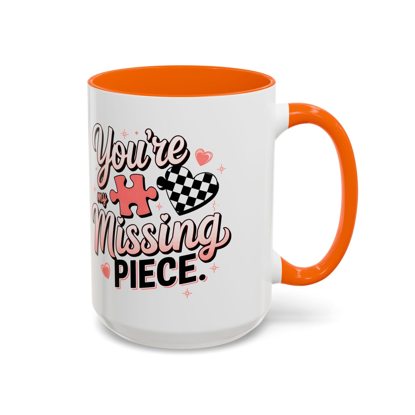 You’re My Missing Piece Accent Coffee Mug — Romantic Puzzle Heart 11/15oz
