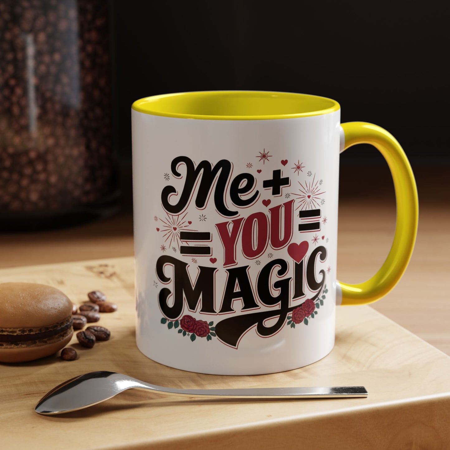 Me + You = Magic Accent Coffee Mug — Romantic Valentine’s Gift (11/15oz)