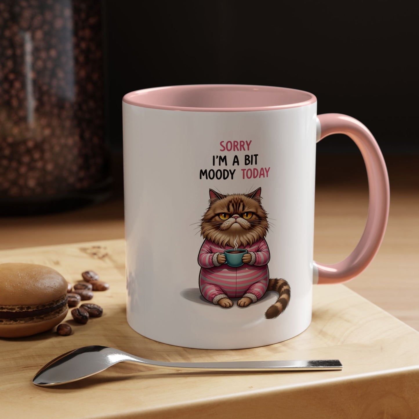 Moody Cat Coffee Mug — "Sorry I'm a Bit Moody Today" Accent Ceramic Mug
