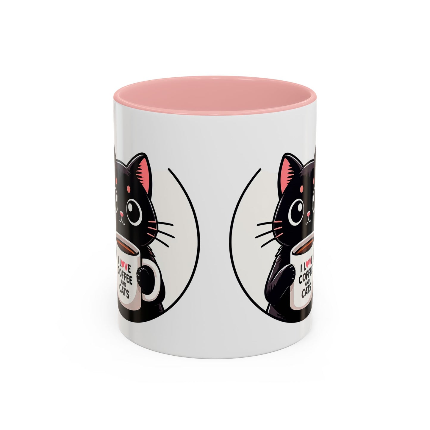 Cat Lover Coffee Mug — "I Love Coffee & Cats" Accent Ceramic Mug (11/15oz)