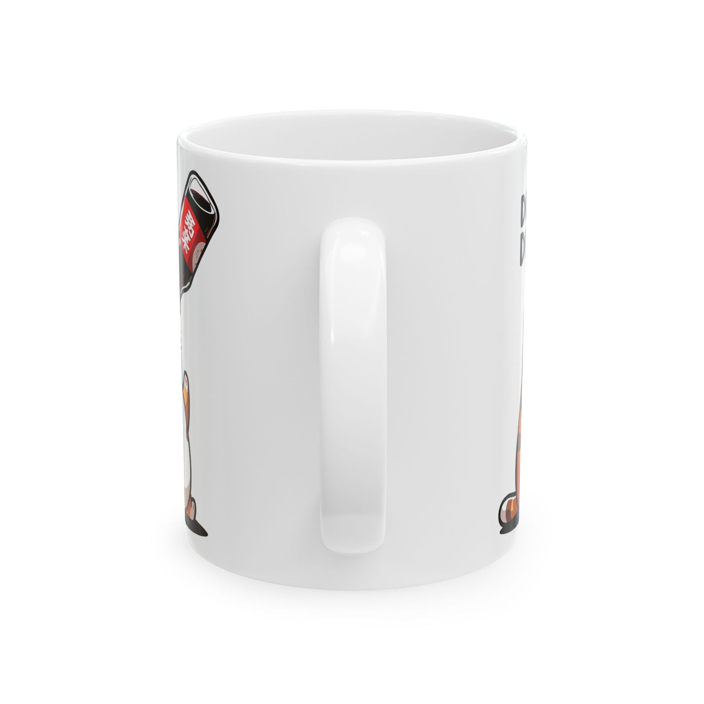 Cute Cat Coffee Mug — 'Dunk Dunk' Soda-Dropping Kitty Ceramic Mug (11oz & 15oz)