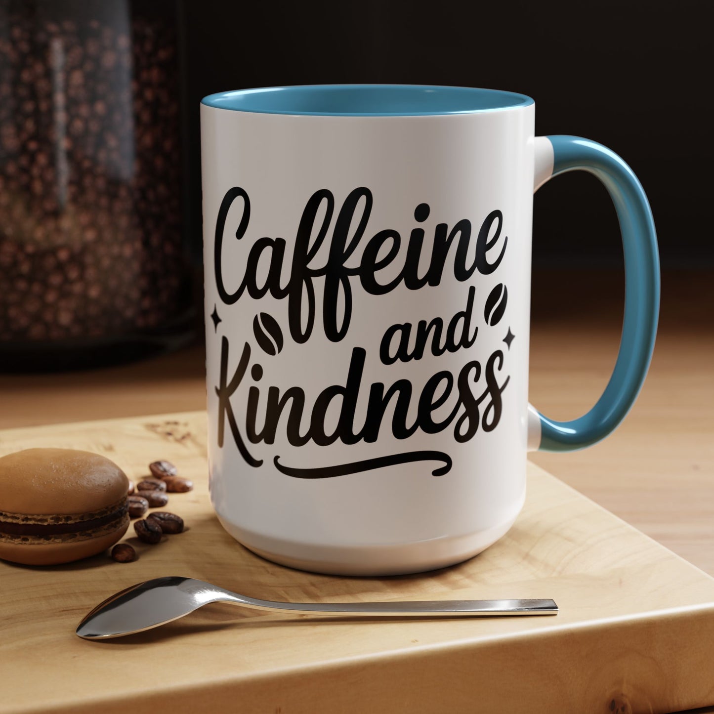 Caffeine and Kindness Accent Coffee Mug — 11/15oz