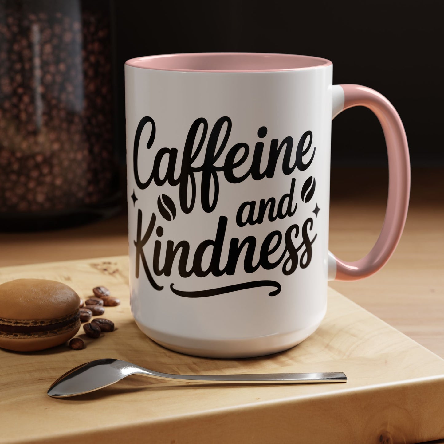 Caffeine and Kindness Accent Coffee Mug — 11/15oz