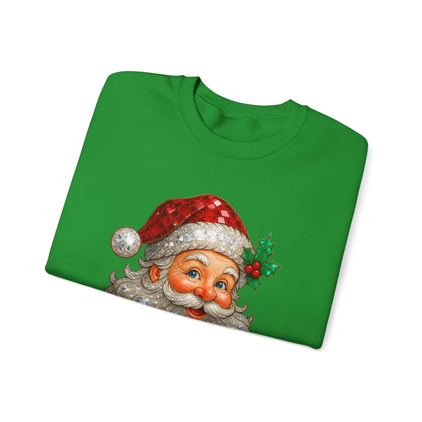 Santa Peek Crewneck Sweatshirt — Vintage Santa Face Christmas Sweatshirt
