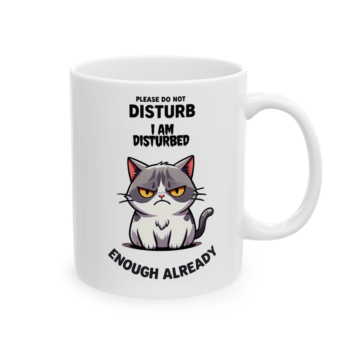 Cat Mom Coffee Mug — Funny ‘Caffeine & Cat Hair’ Ceramic Mug (11oz/15oz)