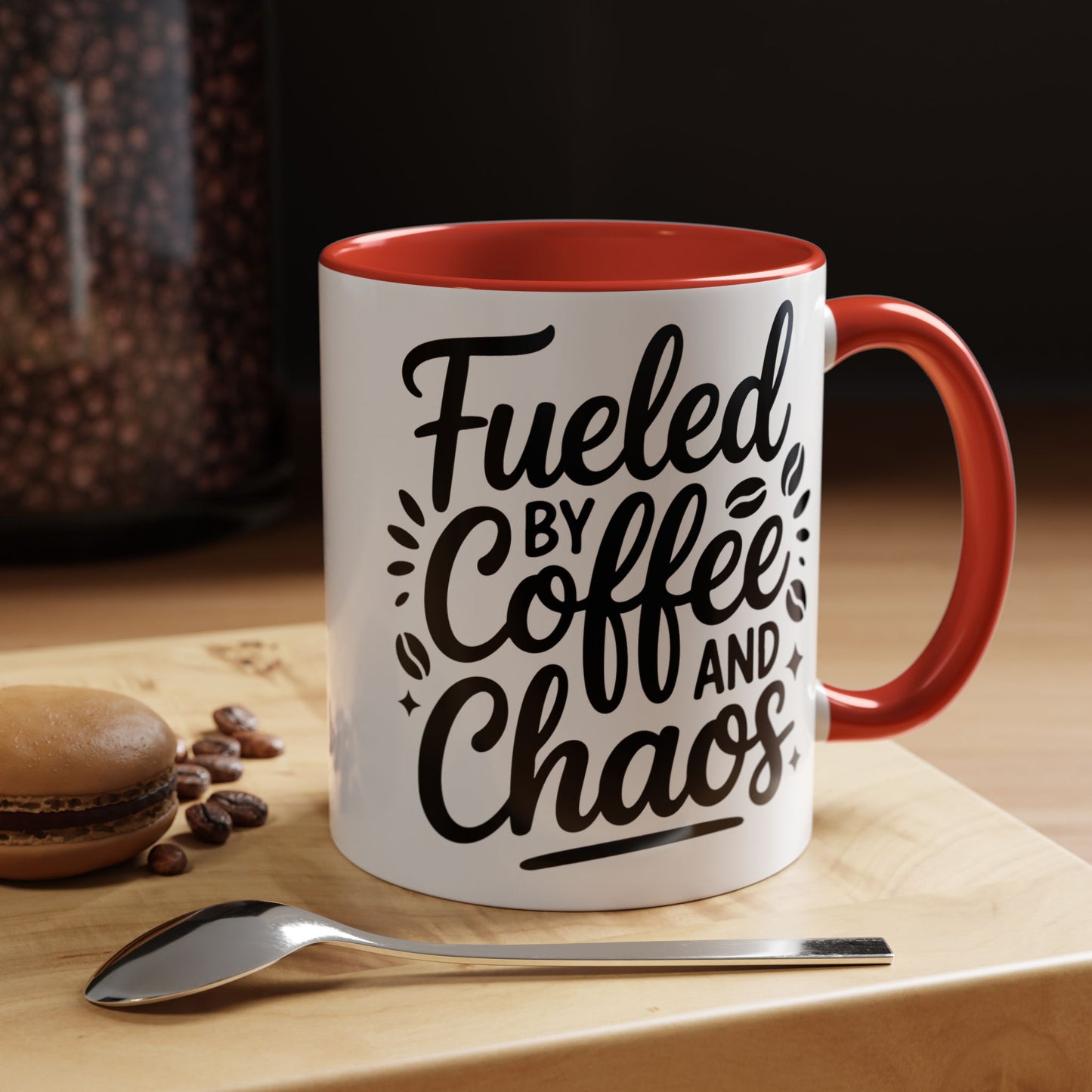 Fueled by Coffee and Chaos Accent Coffee Mug — 11/15oz
