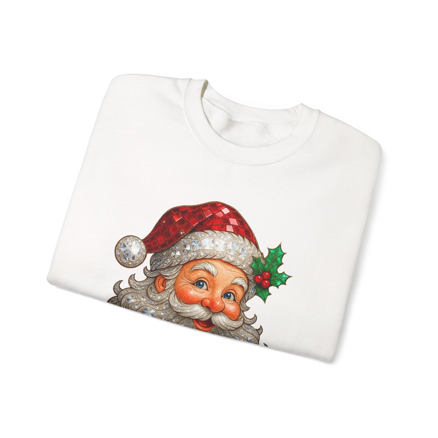 Santa Peek Crewneck Sweatshirt — Vintage Santa Face Christmas Sweatshirt