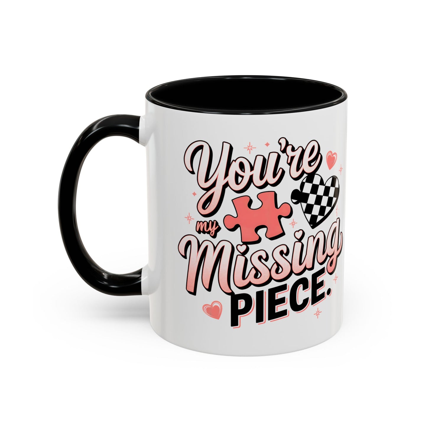 You’re My Missing Piece Accent Coffee Mug — Romantic Puzzle Heart 11/15oz