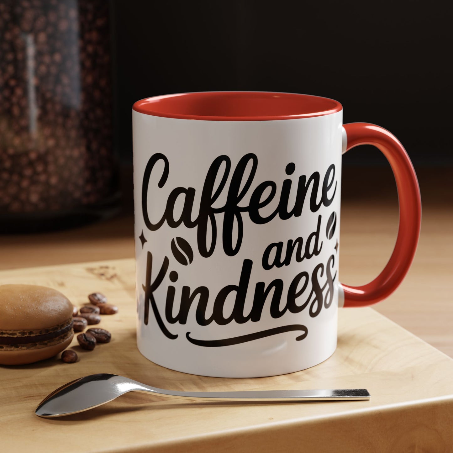 Caffeine and Kindness Accent Coffee Mug — 11/15oz