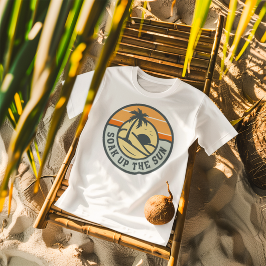 Soak Up the Sun Tee - Unisex Jersey Short Sleeve T-Shirt, Summer Vibes, Beachwear, Gift for Sun Lovers, Tropical T-Shirt