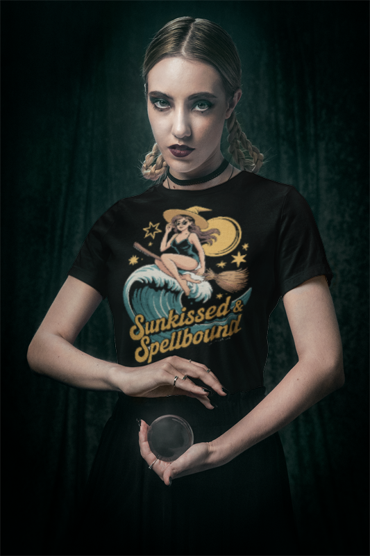 Sunkissed & Spellbound Tee, Beach Vibes Shirt, Summer Casual Wear, Witchy T-Shirt, Gift for Ocean Lovers
