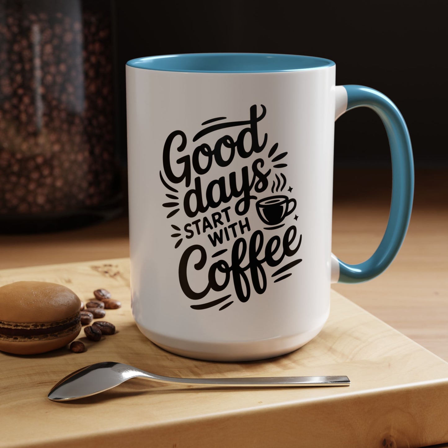 Coffee Mug — "Good Days Start With Coffee" Accent Ceramic Mug (11/15oz)